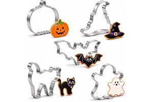 Halloween kakskärare, rostfritt stål 5-delad pumpa fladdermus spökset