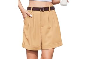 Yommay Szorty dla kobiet letnie spodnie garniturowe z wysokim stanem krótkie spodnie do pracy damskie eleganckie szorty z kieszeniami