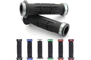 ‎AREA1 Universal Motorrad Lenkergriffe Griffgummis 22/24-25mm (SCH) (Silber)