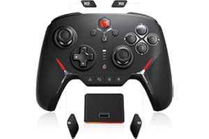 BLACK SHARK Manette Switch sans Fil, BIGBIG WON Boutons Entièrement Mécaniques Manette Switch Pro Switch Controller pour Switch/Switch Lite/Switch OLED/PC/IOS/Android, Bluetooth Manette avec Station D'accueil