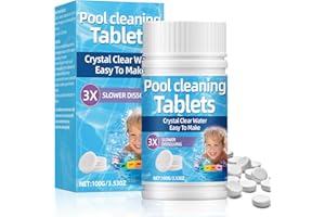 ASTICERS Chlorine Tablets, Non-Toxic Chlorine Granules, Strong Ice Bath Cleaning Tablet, Hot Tub Tablet for Swimming Pool and Spas, Purifies Crystal Clean And Clear Water (100 Tablets)