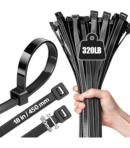 500 Kabelbinder Sortiert – 100 Bis 300 Mm, 18 Kg Zugfestigkeit, Schwarz