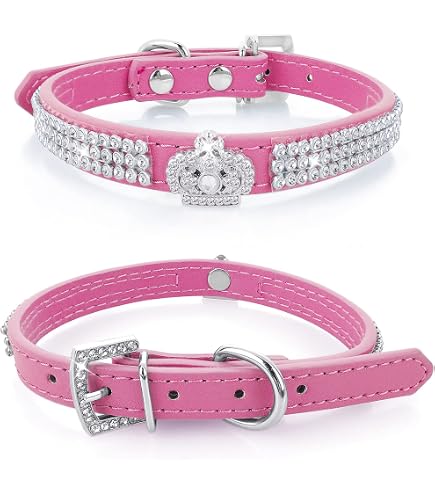 2er Set Hundehalsband Mit Strass – Verstellbar Für Kleine & Mittelgroße Hunde, In Verschiedenen Größen