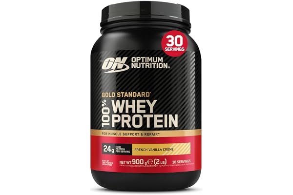 Optimum Nutrition Gold Standard 100% Whey, Protéine en Poudre, Goût Crème à la Vanille Française, 900g, 30 Doses, Emballage Peut Varier