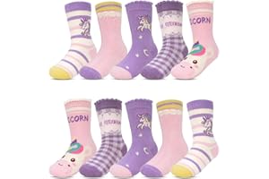 Kyopp 10 Paar Socken Kinder Mädchen und Jungen Funny Socken Lustig Animals Cotton Socken Crew Socks Winter/Sommer
