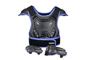 CHCYCLE Armure de moto pour enfants - Équipement de moto tout-terrain avec coudières, genoux, protège-tibias, protection de la colonne vertébrale, équipement de motocross pour sports de plein air