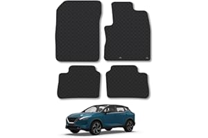 CAR MAT CO Nissan Qashqai E-Power (2022+) Rubber Car Mats Accessories Tailored Fit Compatible Accessory Waterproof Protection Non-Slip Floor Mats Full Coverage Durable Front Rear Set Coverage with Clips
