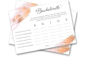 SHMAKI Hen Night Party Games Bachelorette, Words, A6 Size 105mm x 148mm for Bridal Shower (12 Pack)