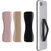 kwmobile Smartphone Finger Holder Set of 3 - Mobile Phone Holder Grip Holder One-Handed Operation - 3 x Mobile Phone Holders in Black Rose Gold