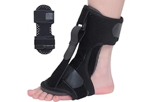 Pluvyze Plantarfasziitis Bandage Plantarfasziitis Nachtschiene Achillessehne Bandage Verstellbares Design mit Klettverschluss Atmungsaktives Perforiertes Futter(Schwarz)