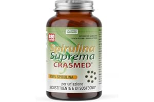 CRASMED PHARMA Spirulina - Spirulina BIO 180 Compresse [ FINO A 8 COMPRESSE AL GIORNO ] - Integratore Alimentare Naturale, Alga Spirulina 100%, Energia Pura, Senza Glutine e Lattosio