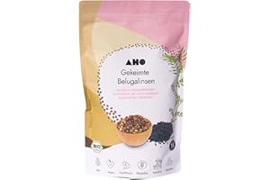 ‎AHO AHO Gekeimte Belugalinsen Bio Linsen Regional Plastikfrei 650g - 1 Tüte (Bio-Qualität)