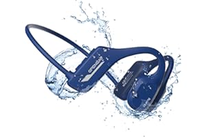 Hiteblaz Bone Conduction Headphones, Waterproof Swimming Headphones IPX8, Swim MP3 8G Memory, Open Ear Headset Wireless Bluetooth 5.2, Sport earphones with Mic for Workout, Hiking, Cycling Blue
