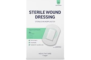 Healthcare By Amazon Pansements stériles pour plaies 20 pansements (Anciennement une marque Amazon Basic Care, même produit)