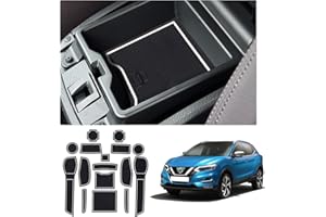 YEE PIN Alfombrillas Antideslizantes Qashqai J11 2018 2019 2020 2021 Accesorios, Alfombras de Goma para Consola Central Portavasos Coche Interior