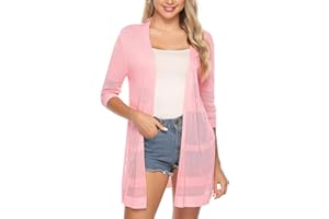 Sykooria Cárdigan Mujer Largo Manga Larga Chaqueta de Punto Mujer Elegante Cardigan Chaleco Mujer Casual para Primavera Verano Otoño Invierno