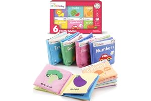 Firstcry Intellibaby 6-Book Set – Soft Sensory Cloth Books for Babies, Crinkle Sound & Washable, Early Learning Themes A
