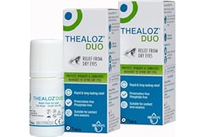 THEA PHARMA Thealoz Duo Eye Drops | Preservative-Free | Rapid Relief for Dry, Tired, Sore Eyes | Contact Lens Friendly | 2 Pack |10ml (600 Drops)