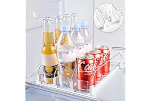 Coanto 3 Reihen Kühlschrank Organizer Getränke, 31cm automatisch Kühlschrank Organizer Dosen, Kühlschrank Dosenspender Organizer Dosen Getränke (25 * 31cm)