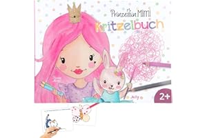 Depesche 12012 Księżniczka Mimi - Szablon do kolorowania z 48 stronami do tworzenia motywów księżniczek i kucyków, kolorowanka z wydrukowanymi wcześniej obrazkami i tekstem