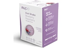 NUPO Diet Shake Mirtillo-Lampone - Frullati dietetici premium per la gestione del peso I Frullato sostitutivo del pasto, clinicamente testato per il controllo del peso I 12 porzioni I Senza OGM