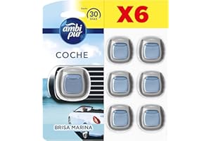 AMBIPUR Ambi Pur Brisa Marina Difusor Y Fragancia Para Ambientador De Coche 6 Unidades