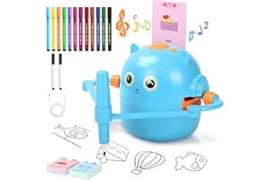 Charmofun Robot che Disegna per Bambini, Robot Disegno Bambini con 100 Cartoline, Robottino Giocattolo per Apprendimento Precoce, Robots Interattivo Vocale per Bambino Bambina dai 3 Anni in su (Blu)