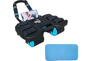 OURSOUION Ab Roller Exercise Wheel – Ab Workout Equipment with Knee Mat, Automatic Rebound Abdominal Wheel with 6 Elbow Supports & 4 Wheels, Core Strength Training Ab Trainer for Home Gym