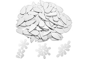 TEAAHA 100 piccoli specchi per artigianato, 25 mm, a forma di goccia, color argento, mini specchio a mosaico, autoadesivi, adesivi a forma di goccia, per fai da te, decorazione da parete, palle da discoteca,