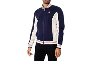 FILA Men's Settanta Track Jacket, Peacoat/Gardenia/Chinese Red