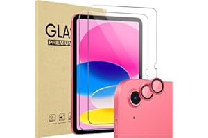 Procase Verre Trempé pour iPad 11 Pouces(A16) 2025, iPad 10ème Génération 10.9 Pouces 2022, 2 Protection Écran + 2 Protection Objectif Photo, Film Protection Screen Protecteur -Rose