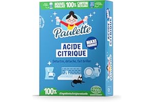 Paulette - Acide Citrique en Poudre - Détartrant Anticalcaire Naturel et Ecocert - Fabriqué en France - 800 g