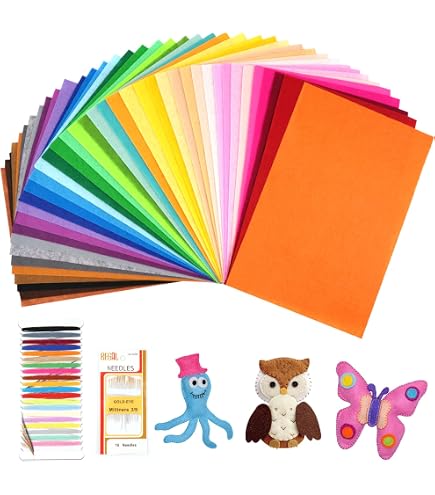 Produktbild von UOUNE Bunter Filzstoff 41 Farben Bunte Filzplatten 20 X 30cm Bastelfilz