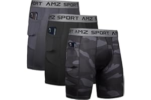 AMZSPORT Męskie spodenki kompresyjne, krótkie spodnie na siłownię Oddychające spodenki sportowe do biegania