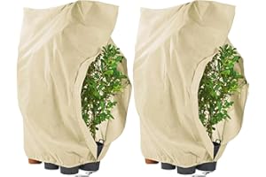PHOTENER Tessuto Non Tessuto per Piante 240 x 200 cm 2 Pezzi, 80 g/m², Telo per Piante Inverno Antigelo, Telo Copri Piante Inverno, Antivento e Antigelo con Cerniera e Cordoncino, Facile da Installare