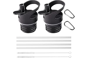 PHULWEL Tapa de paja de tamaño estándar para Hydro Flask Boca estándar y botella simple de ascenso moderna, tapas deportivas, accesorios para botellas de agua, tapa de paja de repuesto superior, paquete de 2