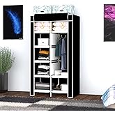 Multi-Purpose Mini Cloth Cabinet (Black) with Shelf Hanger