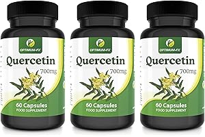 OPTIMUM-FX Quercetin 700mg Capsules Not Tablets High Strength Naturally High in Bioflavenoids – 60 Capsules
