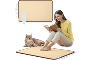 NujorWarm Elektrische Heizteppich,Heizmatte Fussboden, Fußwärmer mit Timer und Temperaturregelung, Energiesparende Fußheizung Büro, Zuhause heater rug 220V 120W 47x67cm NM