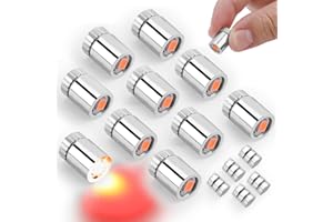 BTFO 10szt Miniaturowe Lampki LED, Mini Mały Światło z Dołączoną Baterią Micro Reflektor Świateł do Dekoracji Przyjęcia DIY Paper Lantern Akcesoria do Domku dla Lalek (Czerwony)