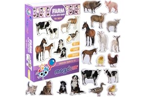magdum Magnet frigo Enfant Maman et Bébé Animaux magnetiques - 19 Magnet Enfant - Frigo Jouet - Frigo Enfant - Frigo Enfant Jouet - Aimant frigo Enfant - Jouet Enfant 3 Ans - Emants magnetique