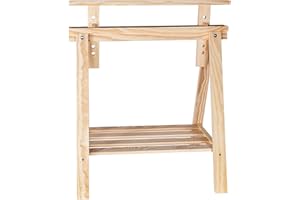 MUEBLEAR Aranaz - Caballete de Madera Regulable - Plegable - Soporte Decorativo - Madera de Pino - Marrón - 71-95 cm x 69 cm x 45 cm