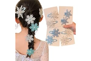 IHLOOTD Schneeflocken Haarschmuck, 6 Stück Weihnachten Schneeflocken Haarspange Strasssteine Weihnachts Kopfschmuck Christmas Hair Accessories für Damen Mädchen,Weihnachtsgeschenke, Geburtstagsgeschenk (B)