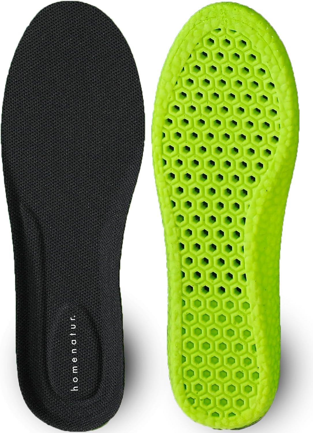 HOMENATUR Plantillas Gel Hombre Trabajo Mujer - PU - Uso Diario Calzado Deportivo - Diseño Transpirable - Cuidado de Pies - Silicona Foam Memory Alivio Taloneras - Padel Ciclismo (43-44)
