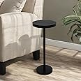 COVLON Pedestal Side Table, Small Drink Table for Small Space Living Room, Dorm, Home Office and Bedroom, Black