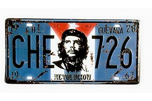 DIILIHIIRI Placa De Matrícula Che Guevara Cartel Vintage para Pared de Chapa de Metal Diseño Creativo Decoraciones de Bar Pub Cafetería - Che Guevara (4510_07)