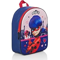 MIRACULOUS - Zaino Scuola Ladybug Regolabile, con Estensione Soffietto 9 cm, Ampio Vano, Chiusure Zip e Tasche - Zainetto Bambina con Paillettes + Etichetta Nome Frontale, 29x41x13,5 cm, Rosa Fucsia