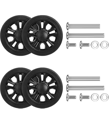 Lot De 4 Roulettesrechange En Caoutchouc Pourvalise, 50 X 18 Mm