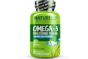 NATURELO Premium Fish Oil - 1100mg Triglyceride Omega-3 Per Capsule - One A Day - Best for Heart, Eye, Brain & Joint Health - No Burps - Natural Lemon Flavour - 60 Softgels | 2 Month Supply