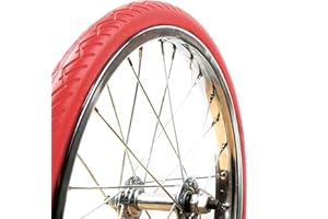 Cubierta 100% Antipinchazos 16/18x1.25 (32-349) (32-355) | Tannus Airless Tire Mini Velo Brompton | Neumático Sólido para Bici Plegable Urbana, Color Volcano (Rojo), Dureza Regular